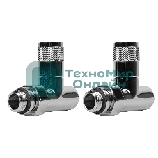 Набор дизайн-вентилей, PIANO, прямой (хром) 1/2