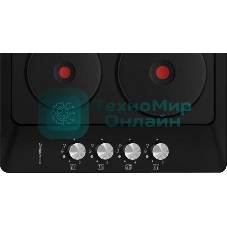 Варочная комбинированная панель Maunfeld EEHE.64.4B, конфорок: 4 шт., эмаль, независимая, черный