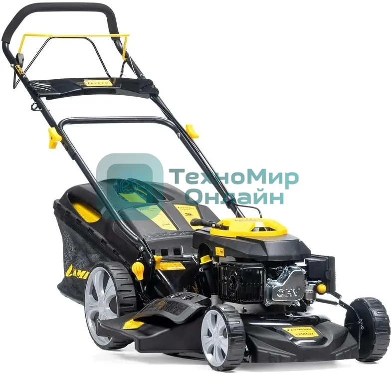 Газонокосилка Champion LM4627 (2,6кВт привод травосб.60л. шир.460мм 25-75мм 31,6кг 3в1)(Газонокосилка самоходная, Объем двигателя 139 см3, вес без травосборника 31,6 кг, Объем топливного бака 1,0 л, Мощность 2,6/3,5 кВт/л.с., объем травосборника 60 л, ширина среза 460 мм, высота среза 25-70 мм.)