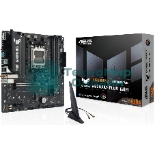 Материнская плата ASUS TUF GAMING A620M-A PLUS WIFI, AM5, AMD A620A, 4xDDR5, 4xSATA, 2xM.2, 1xPCIe 4.0 x16, 1xPCIe 3.0 x1, 1xHDMI, 2xDP, 1x2.5Gb LAN, Wi-Fi 6, Bluetooth 5.3, 2xUSB-A 10Gbps, 4xUSB-A 2.0, 3x3.5 мм, 7.1, mATX