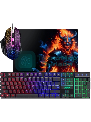 Комплект клавиатура+мышь Defender Alion GS-987 проводной, USB, 2400 DPI, чёрный