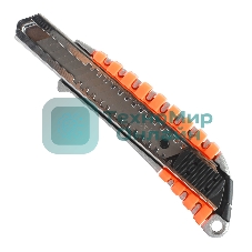 Нож строительный PATRIOT CKP-183, с выдвижным сегментированным лезвием, автофиксатор, двухкомпонентный алюминиевый корпус, 18мм