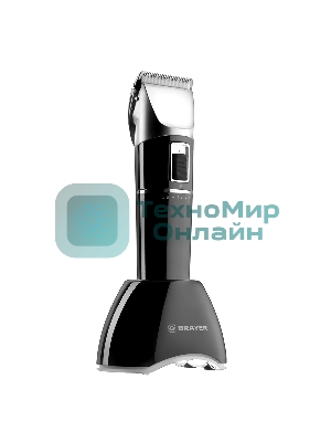 Машинка для стрижки BRAYER BR3402, LED-дисплей, 4 насад, турбо, титан. покр, регу. высоты лезвий