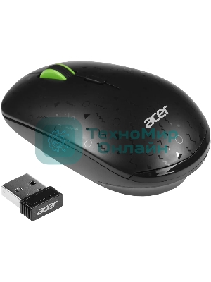 Мышь беспроводная Acer OMR307 черный, 1600 dpi, радиоканал, USB, кнопки - 4