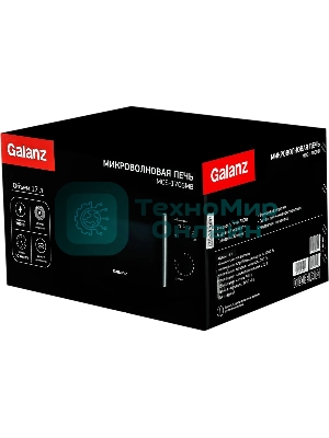 Микроволновая печь Galanz MOS-1706MB черный, 17 л, 700 Вт, переключатели - поворотный механизм