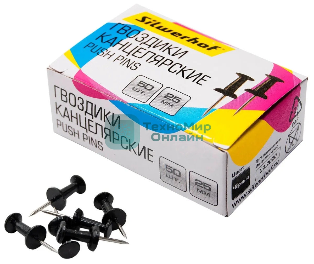 Гвоздики Silwerhof 502019 металл черный (упаковка: 50 шт) картонная коробка