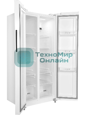 Холодильник Hyundai CS45082F белый двухкамерный 270/180л морозилка снизу, No Frost, Side by Side