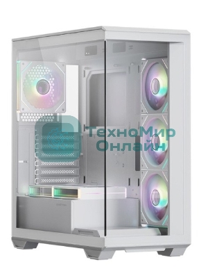 Корпус ATX Xastra Q600 6ARGB-C10-UC White без БП, боковая панель из закалённого стекла, USB 3, USB Type-C
