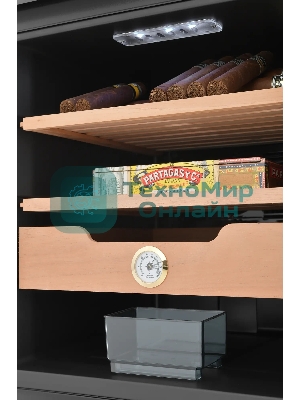 Винный шкаф-хьюмидор ZÜGEL ZTH80DX черный, 70 л, 2 отсека, 8 бут.