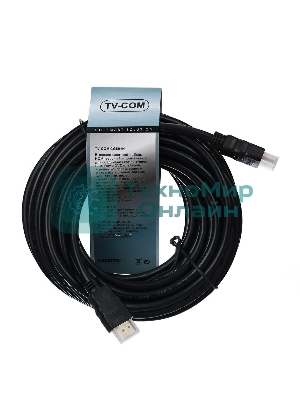 Кабель HDMI v.1.4 10м Telecom, 2 фильтра, 19M -19M, с позолоченными контактами