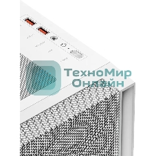Компьютерный корпус PCCooler C3D510 WH ARGb, Tempered Glass Full Tower, White, TG, 0.7 SPCC, 3x120мм ARGb E-ATX, ATX, mATX, mITX 170/390/410мм 2x2.5