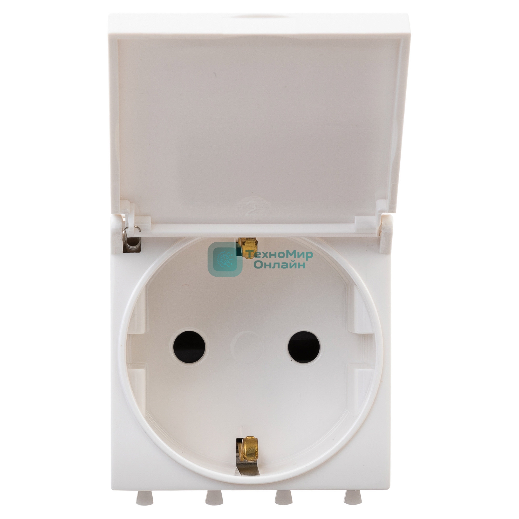 Розетка с крышкой модульная DKC 4400012 2P+E, с з/ш, 