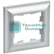 Рамка 1-местная IEK BRITE РУ-1-Бр DECOR алюминий/алюминий 3D-форма