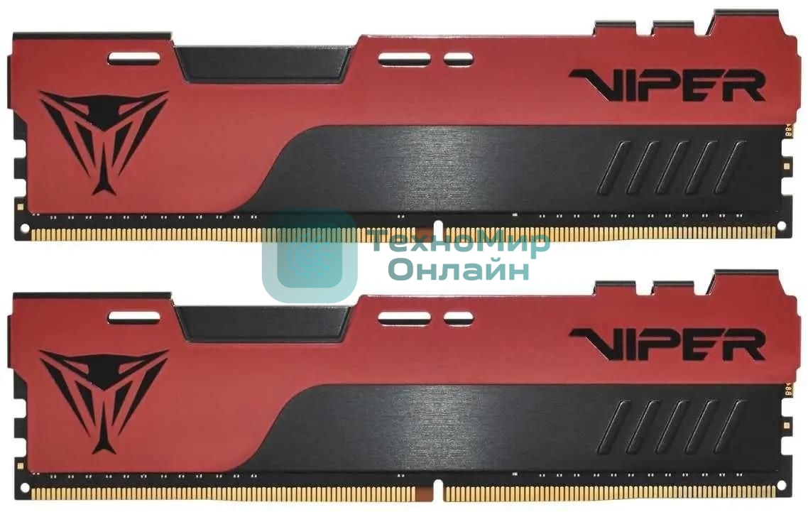 Оперативная память Patriot Viper Elite II, DDR4, 32GB (2x16 GB), 3200 MHz, CL18, DIMM, радиатор, красный, черный