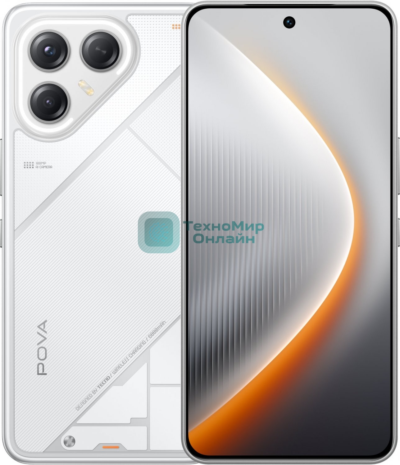 Смартфон Tecno Pova 7 Ultra 5G LJ9, 12/256Gb, белый