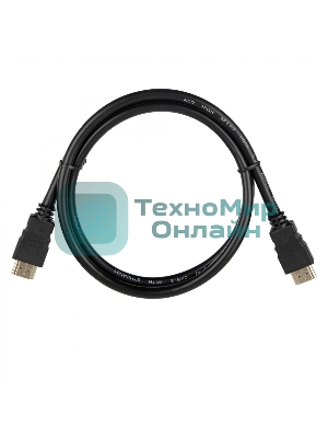 Кабель ACD-DHHM2-10B HDMI 2.0, Golden Plated,19m/19m, черный, 1м