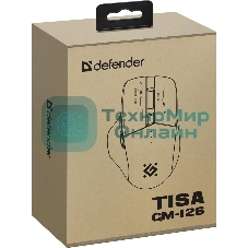 Мышь беспроводная Defender Tisa GM-126 белый/синий, 1600 dpi, радиоканал, Bluetooth, USB, кнопки - 6