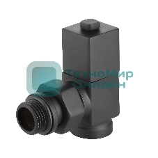 Набор дизайн-вентилей CUBE, угловой черный 1/2