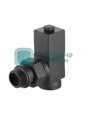 Набор дизайн-вентилей CUBE, угловой черный 1/2