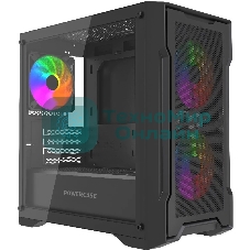 Компьютерный корпус Powercase Mistral Micro X3B ARGb, Tempered Glass, 3x 120мм ARGb PWM Fan, черный, mATX (CMMXB-A3)