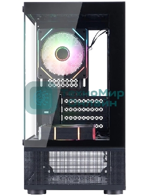 Компьютерный корпус 1STPLAYER MIKU Mi2-A ARGb черный mATX 3x120мм ARGb fans Mi2-A-BK-2FC7R-1FC7