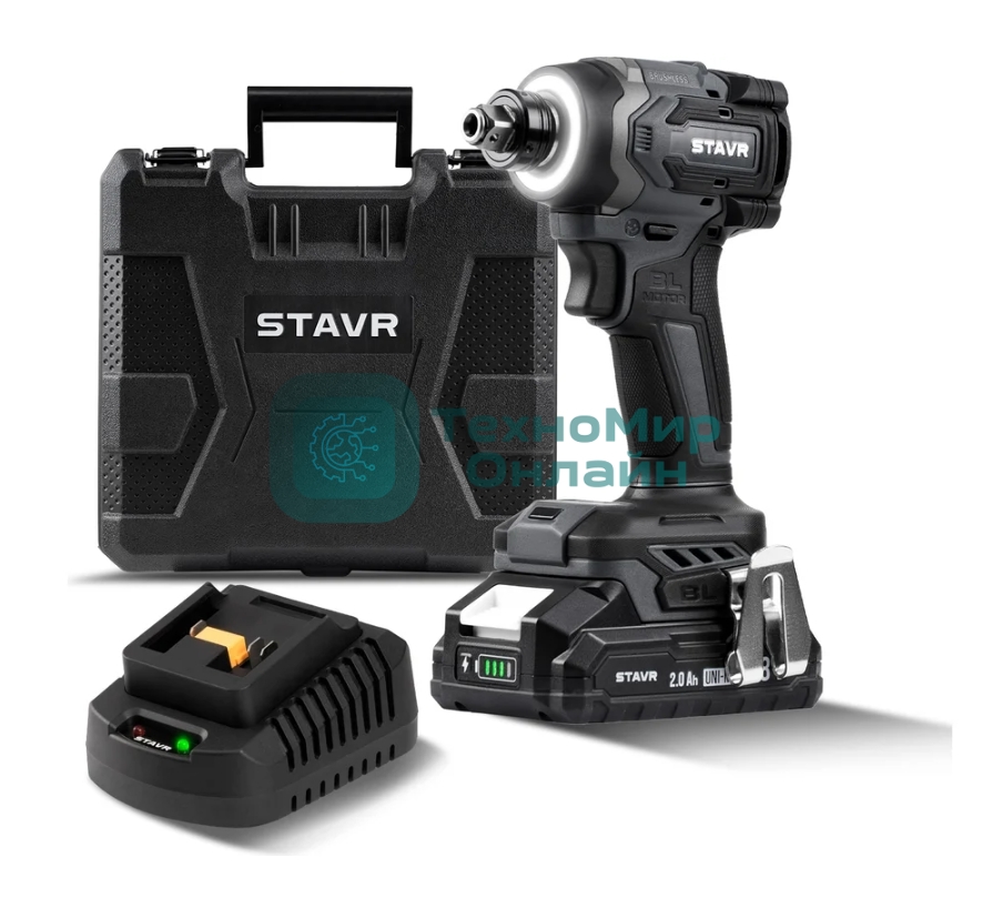 Дрель-шуруповерт СТАВР SID 18BL-230V-1, 18 В, 2 Ач, 230 Нм, бесщеточный