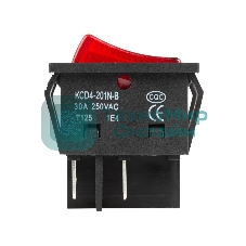 Выключатель клавишный Rexant 250V 30А (4с) ON-OFF красный с подсветкой