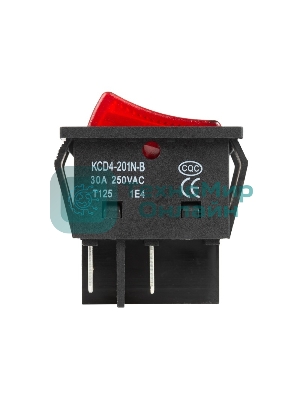 Выключатель клавишный Rexant 250V 30А (4с) ON-OFF красный с подсветкой