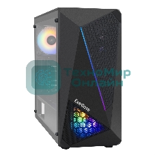 Компьютерный корпус Miditower ExeGate EVO-8225-NPX600 (ATX, БП 600NPX с вент. 12см, 2хUSB+1хUSB 3.0, черный, 2 вент. с RGb подсветкой и полоса на передней панели, боковая панель - закаленное стекло)