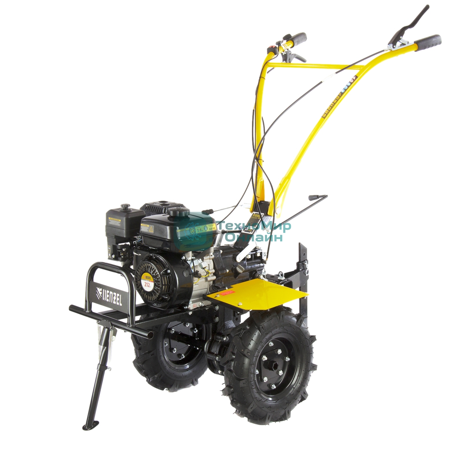 Мотоблок Denzel DPT-270X, 7 л.с., диск.сцеп, шир 90 см, глуб 35 см, фрез 3х4, ВОМ, передачи 2В/1Н