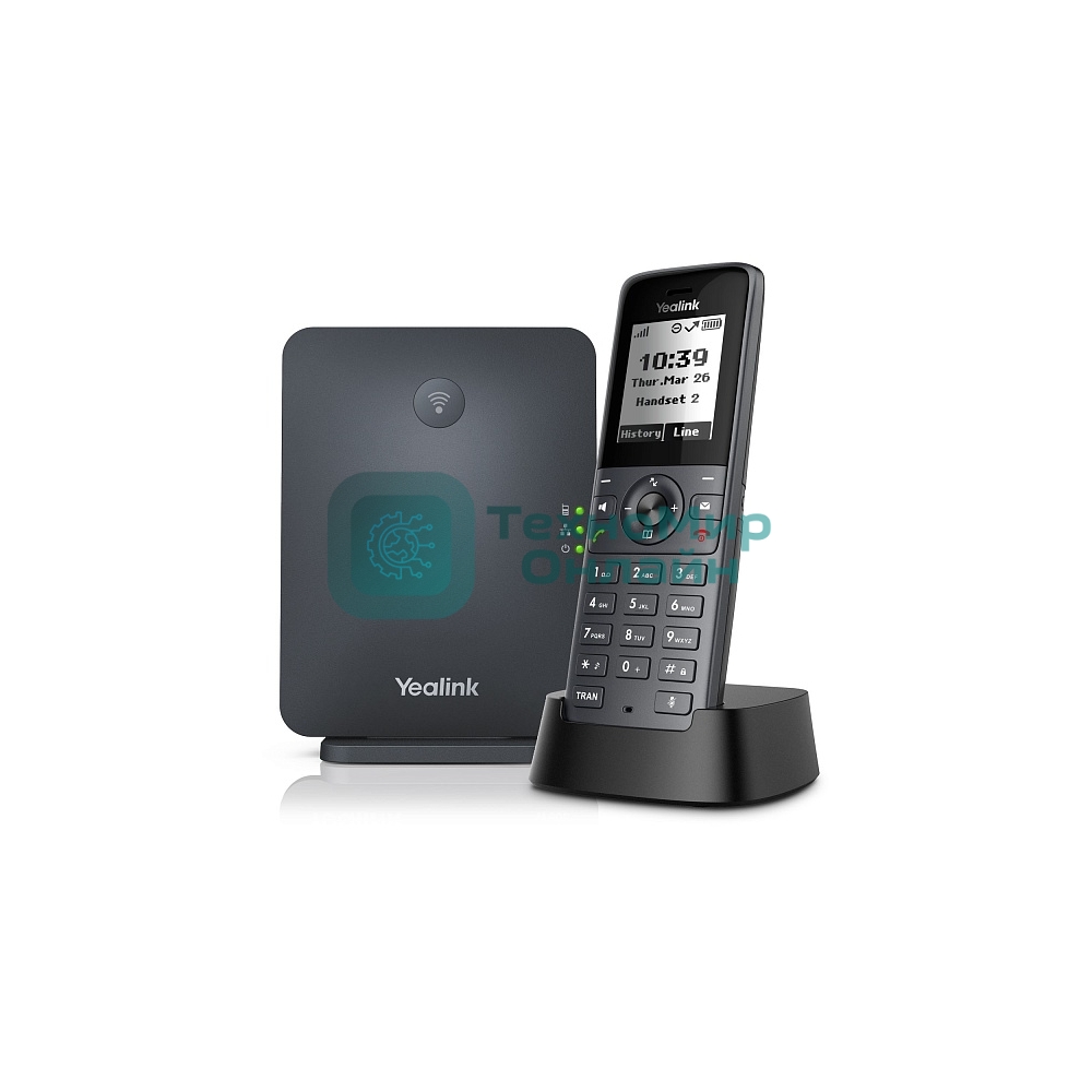 Беспроводная телефонная IP-DECT-система YEALINK W71P (база W70B+трубка W71H) до 10 SIP-аккаунтов, до 10 трубок на базу, до 20 вызовов, шт