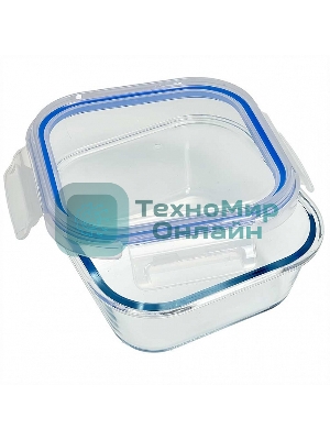 Форма для запекания ЗАБАВА РК-0105/2 квадратная с герм. крышкой из жаропр.. стекла 0,8 л 15,2*15,2*6