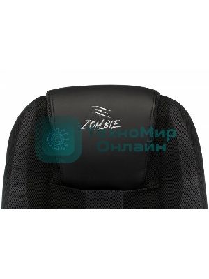 Кресло Бюрократ Zombie 9 черный/серый, экокожа, 120 кг, механизм качания