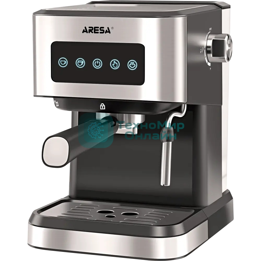 Кофеварка рожковая ARESA AR-1612 черный, исп. кофе - молотый, 1,5 л, 1100 Вт, 15 бар