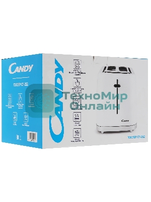 Тостер Candy CT-252 белый, 930 Вт, 2 слота