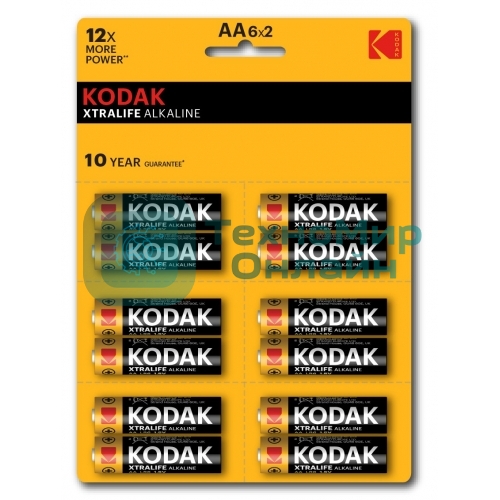 Батарейки Kodak LR6-12BL perforated (6x2BL) XTRALIFE Alkaline KAA-2x6 perf (144/576/18432) (цена за 1 шт)