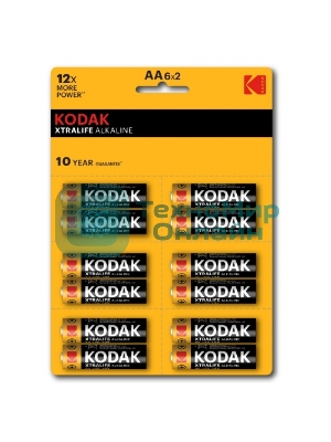 Батарейки Kodak LR6-12BL perforated (6x2BL) XTRALIFE Alkaline KAA-2x6 perf (144/576/18432) (цена за 1 шт)