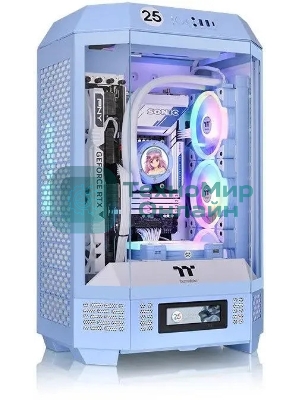 Компьютерный корпус Thermaltake The Tower 300 Hydrangea голубой без БП miniITX 8x120мм 6x140мм 2xUSB 3.0 audio bott PSU