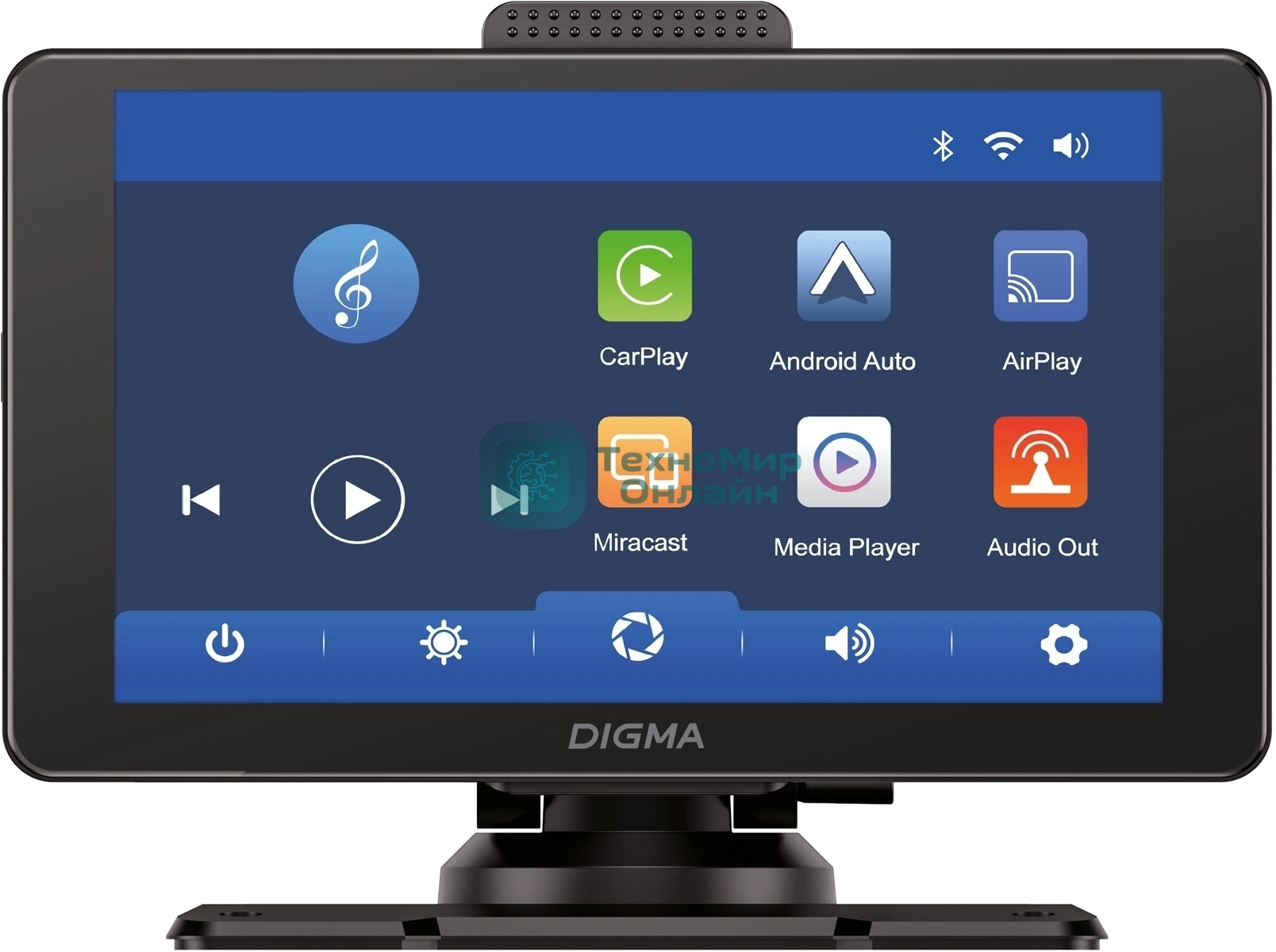 Автомобильный монитор Digma Smart Play 600, BT, Wi-Fi, CarPlay, Android auto 7