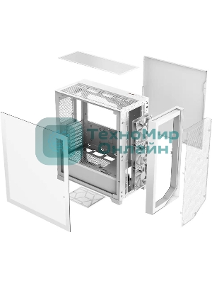 Компьютерный корпус PCCooler C3D510 WH ARGb, Tempered Glass Full Tower, White, TG, 0.7 SPCC, 3x120мм ARGb E-ATX, ATX, mATX, mITX 170/390/410мм 2x2.5