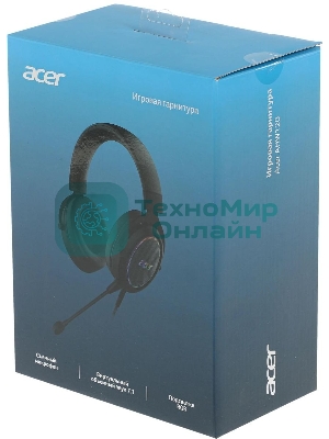 Гарнитура Acer AHW120 чёрный, проводная, USB, подсветка