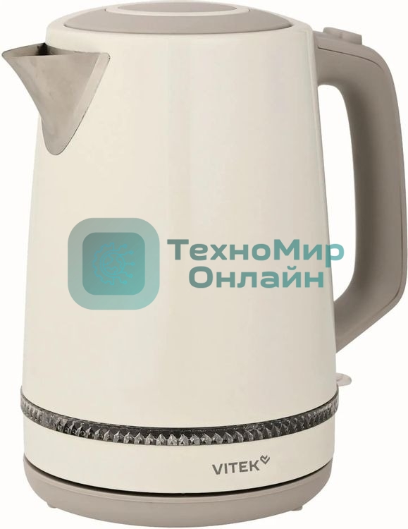 Чайник электрический Vitek VT-WK1066 1.7л. 2200Вт бежевый/коричневый корпус: металл/пластик