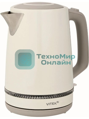 Чайник электрический Vitek VT-WK1066 1.7л. 2200Вт бежевый/коричневый корпус: металл/пластик