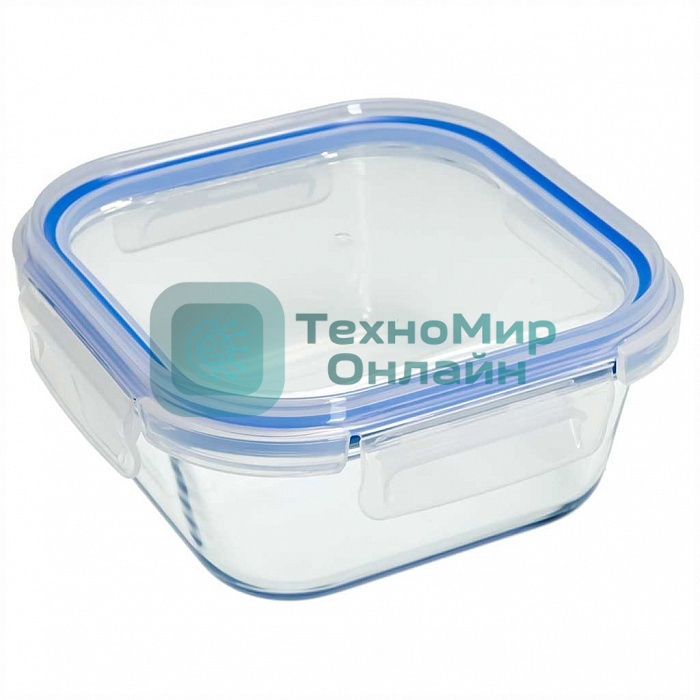 Форма для запекания ЗАБАВА РК-0105/2 квадратная с герм. крышкой из жаропр.. стекла 0,8 л 15,2*15,2*6
