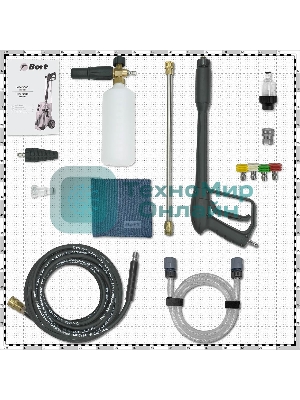 Мойка высокого давления Bort KEX-3500 91278166 3500 Вт, максимальное давление 160 бар, рабочее давление 130 бар, 7,5 л/мин, 7.3 кг, набор аксессуаров 3 шт