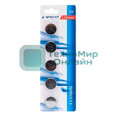 Батарейки литиевые Gembird Gb-CR2032-5B тип CR2032, 5шт, блистер