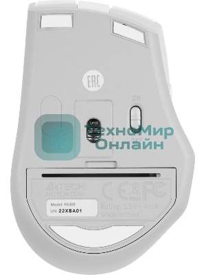 Мышь беспроводная A4Tech Fstyler FG30S белый/серый, 2000 dpi, радиоканал, USB, кнопки - 6