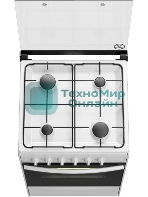 Плита комбинированная Darina 1B KM 441 301 W белый/черный, конфорок 4 шт, духовка 50 л, 50 см x 85 см x 53 см