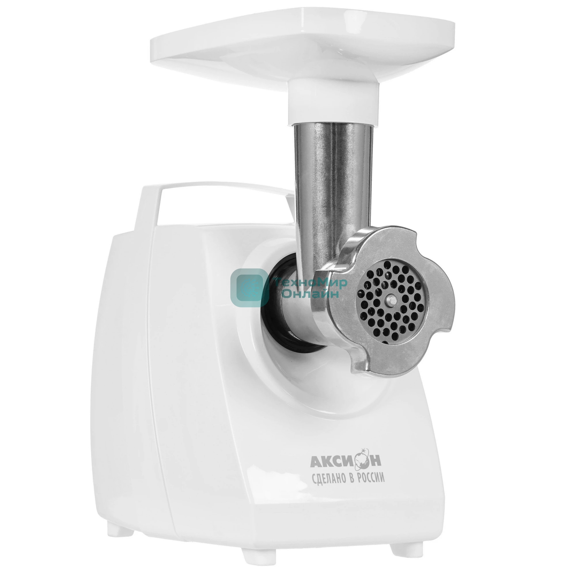 Мясорубка электрическая Аксион М33.04 белый, 1500 Вт, 1.7 кг/мин, реверс, защита от перегрузки, насадки - 5