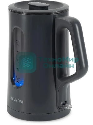 Чайник электрический Hyundai HYK-G4508 1.5л. 1700Вт серый/прозрачный корпус: стекло